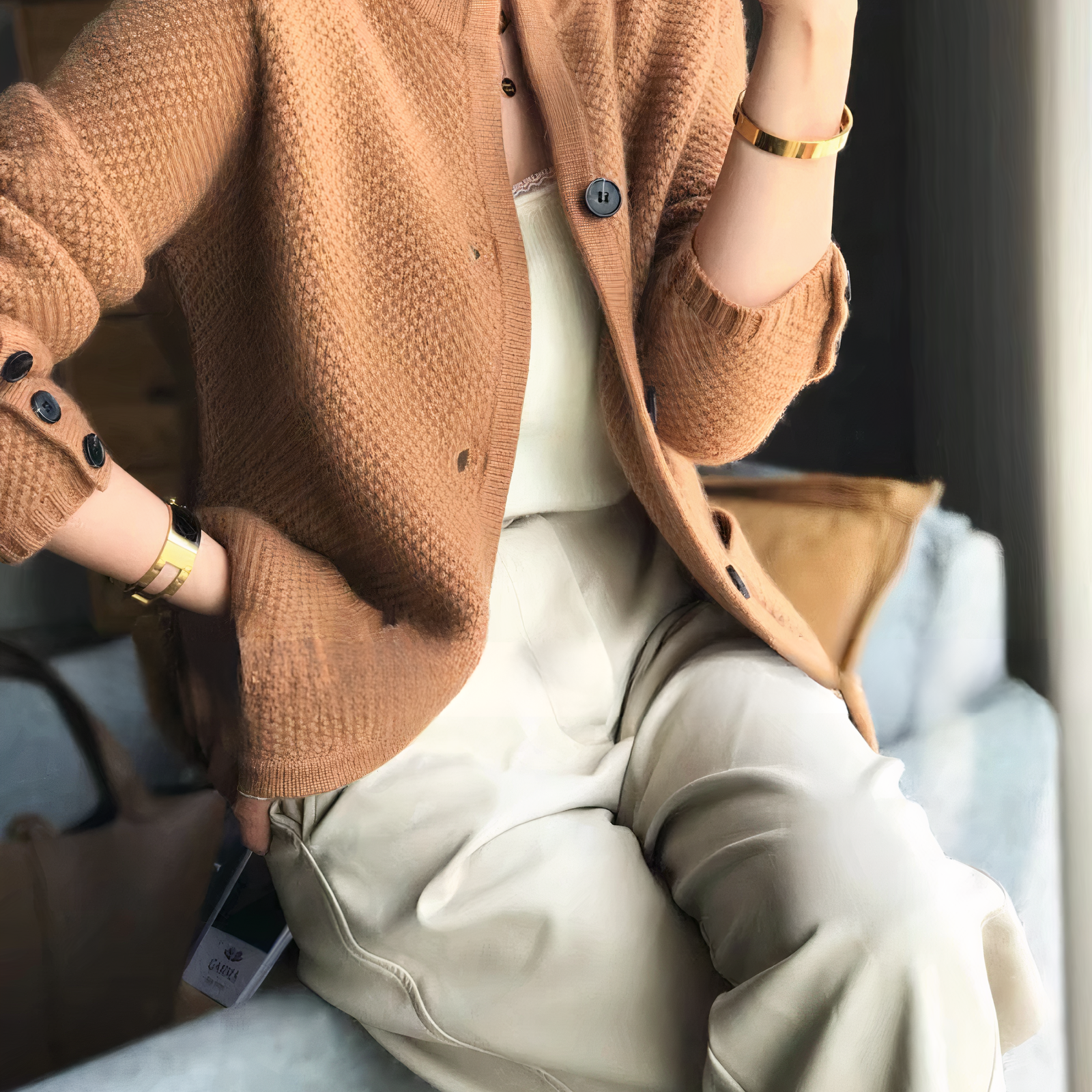 Bella Women's Cardigan | Cashmere, Button-Up Style