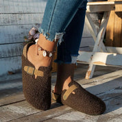 Coco Damen Winterhausschuhe | Dicke Schafwolle, bequemes Pantoletten-Design