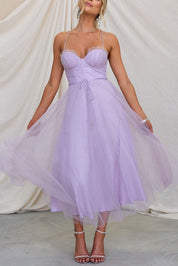 Cora Women's Midi Dress | Lightweight Tulle Skirt, Summer Cocktail