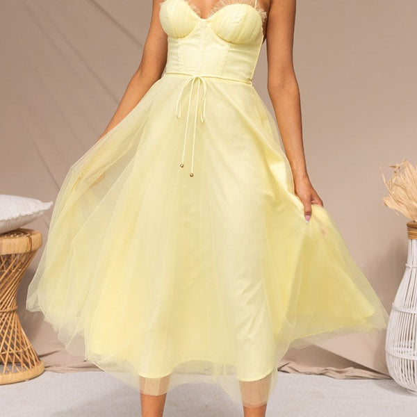 Cora Women's Midi Dress | Lightweight Tulle Skirt, Summer Cocktail