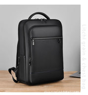 Eli Unisex Leather Rucksack | USB Port, 15.6-Inch Laptop Compatible