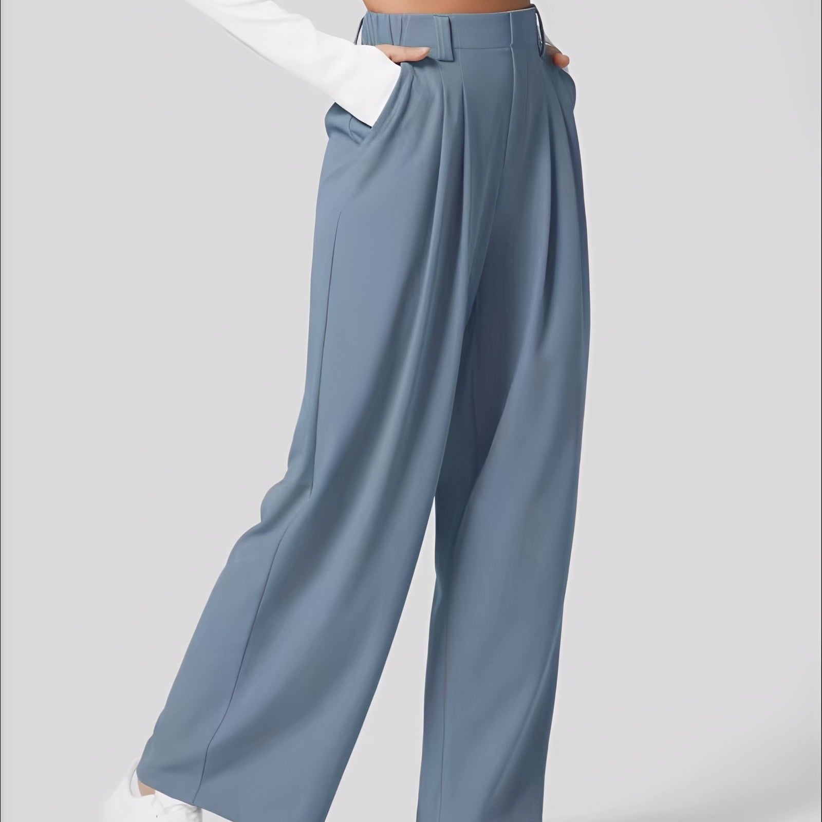 High Waisted Stretchy Trousers for Women – Comfortable Straight Cut Fashion Pants in Multiple Colors 2