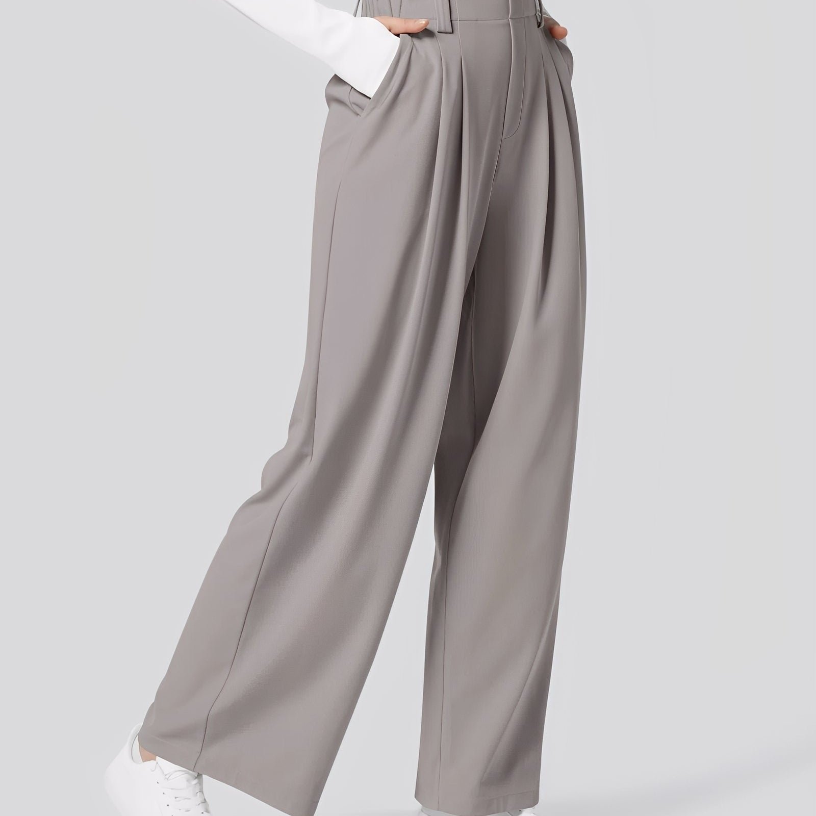 High Waisted Stretchy Trousers for Women – Comfortable Straight Cut Fashion Pants in Multiple Colors 4