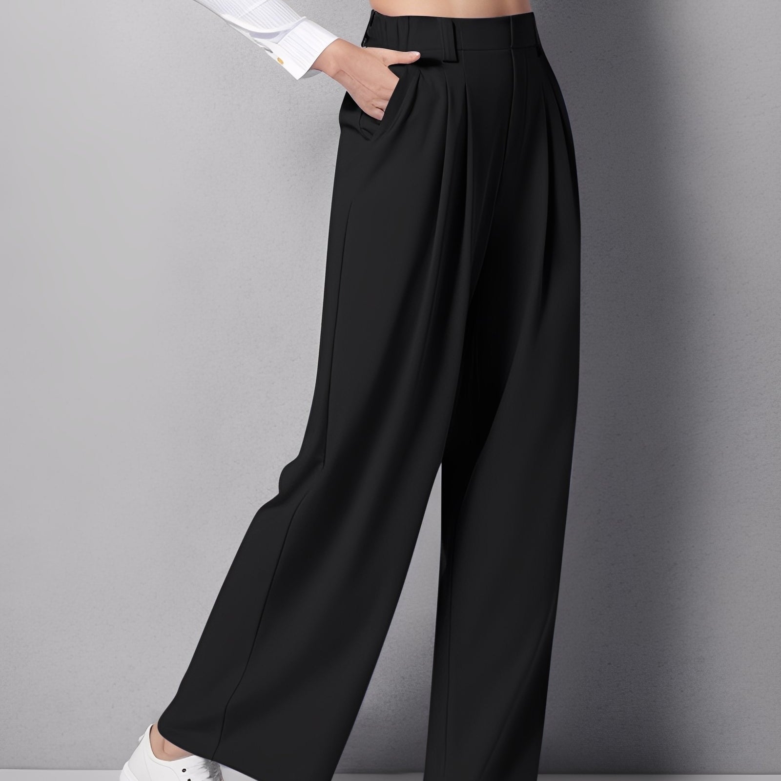 High Waisted Stretchy Trousers for Women – Comfortable Straight Cut Fashion Pants in Multiple Colors 7