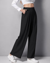 High Waisted Stretchy Trousers for Women – Comfortable Straight Cut Fashion Pants in Multiple Colors 7