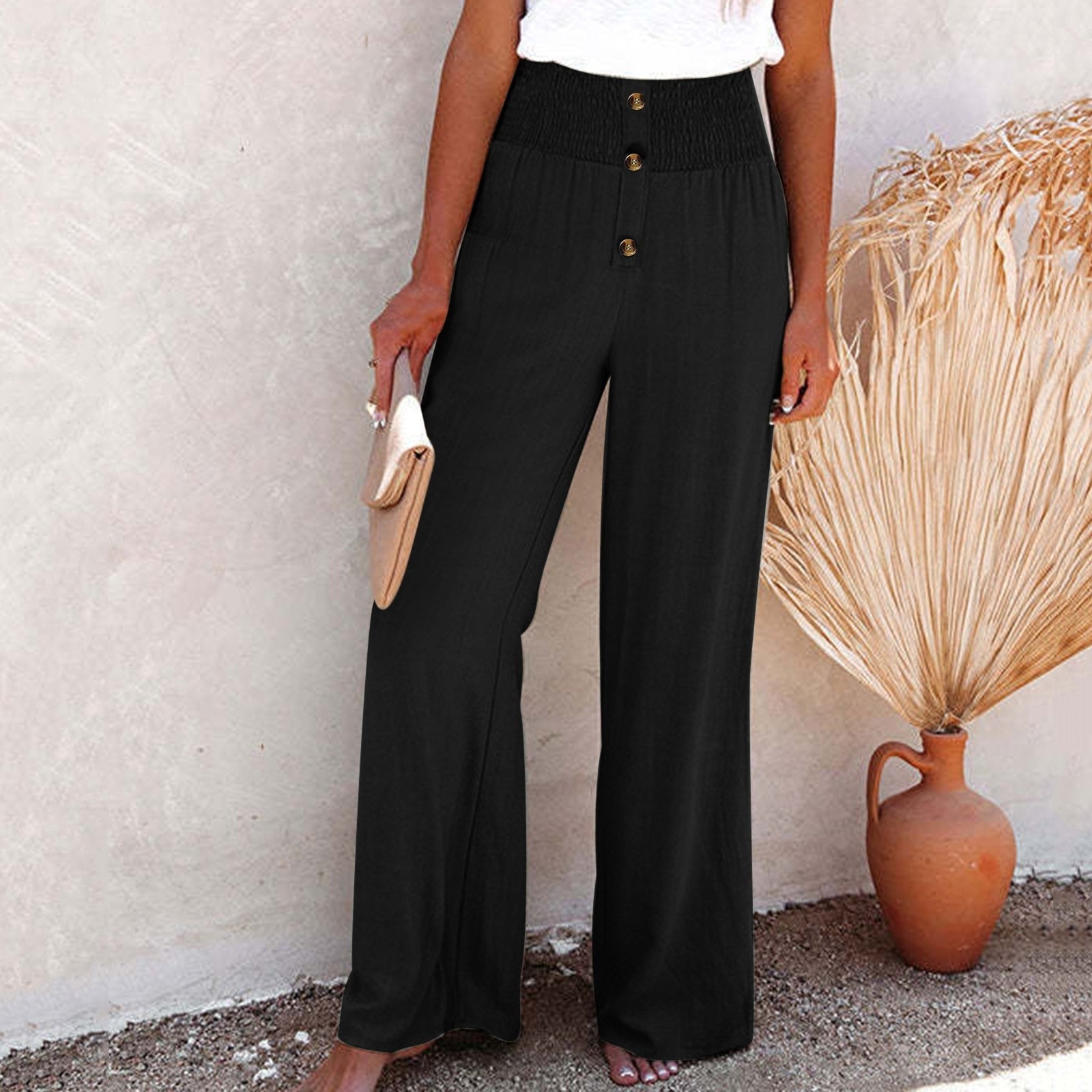 High Waisted Wide Leg Trousers – Black Palazzo Pants for Women, Comfortable and Stylish Fit 11