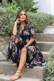 Indigo Women's Maxi Dress | Lace Back A-Line, Lightweight Summer Fashion