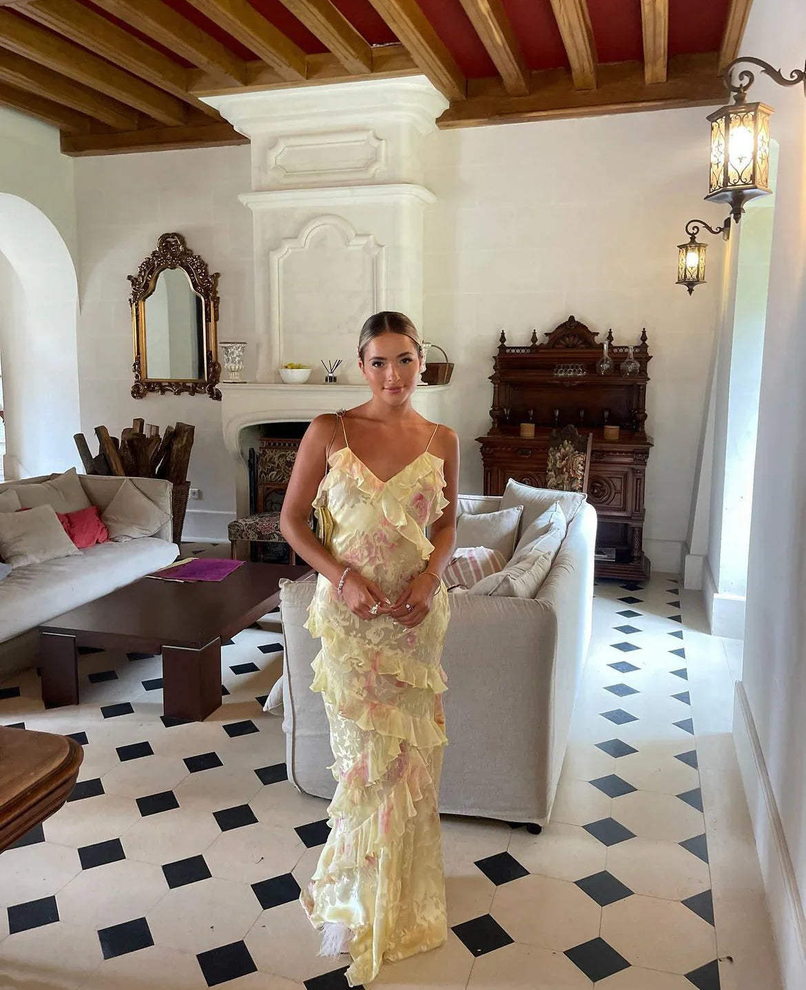 Luna Women's Maxi Dress | Lightweight Pastel Ruffles