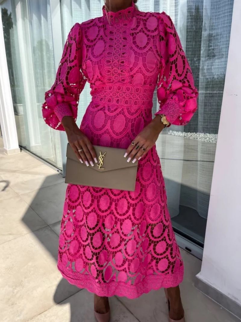 Luna Women's Midi Dress | Elegant Lace Design, Formal Dress