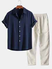 Milo Men's Summer Set | Short Sleeve Shirt and Pants