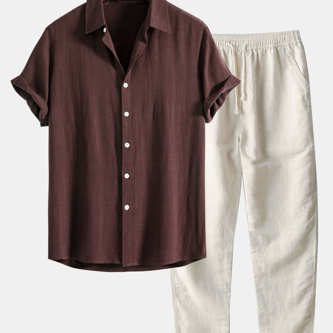 Milo Men's Summer Set | Short Sleeve Shirt and Pants