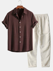 Milo Men's Summer Set | Short Sleeve Shirt and Pants
