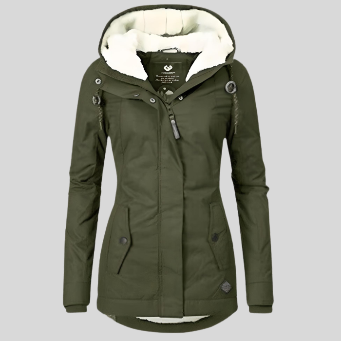 Waterproof Long Winter Jacket with Hood and Cozy Lining for Men and Women - Mid-Length Warm Winter Coat in Black, Wine Red, Olive Green 4