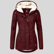 Waterproof Long Winter Jacket with Hood and Cozy Lining for Men and Women - Mid-Length Warm Winter Coat in Black, Wine Red, Olive Green 5