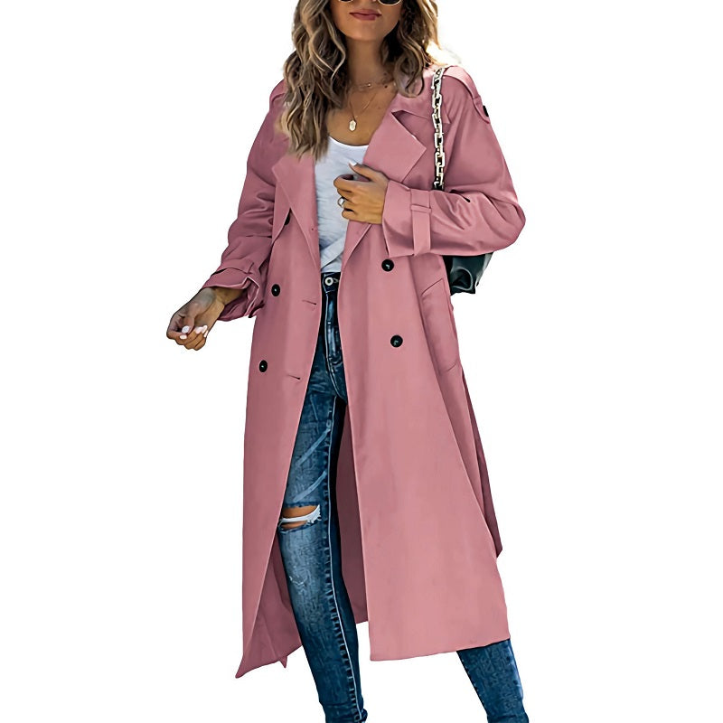 Women's Long Trench Coat – Stylish and Versatile Outerwear for Spring and Fall, Available in Multiple Colors and Sizes 2
