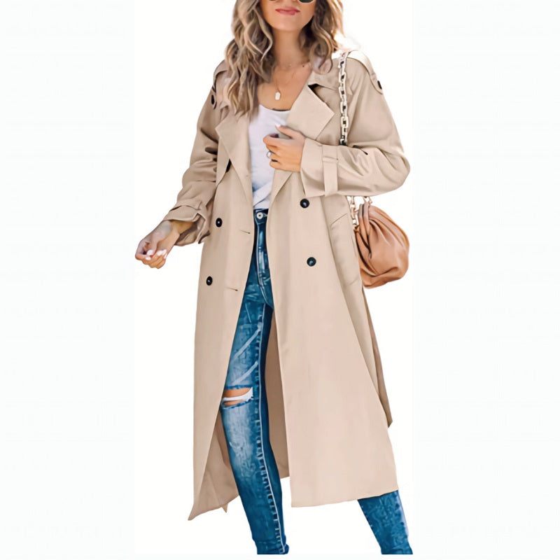 Women's Long Trench Coat – Stylish and Versatile Outerwear for Spring and Fall, Available in Multiple Colors and Sizes 3