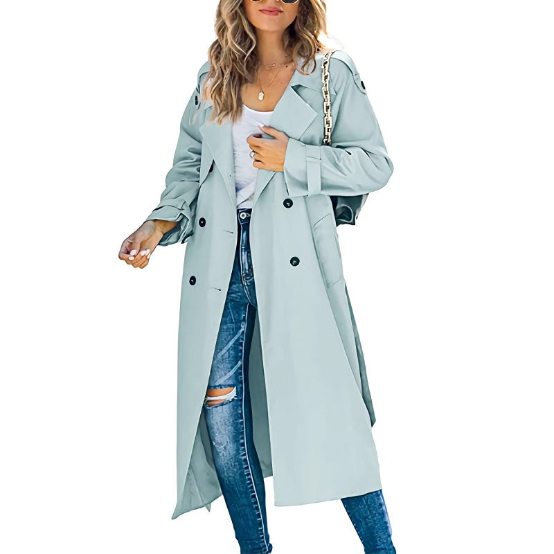 Women's Long Trench Coat – Stylish and Versatile Outerwear for Spring and Fall, Available in Multiple Colors and Sizes 5