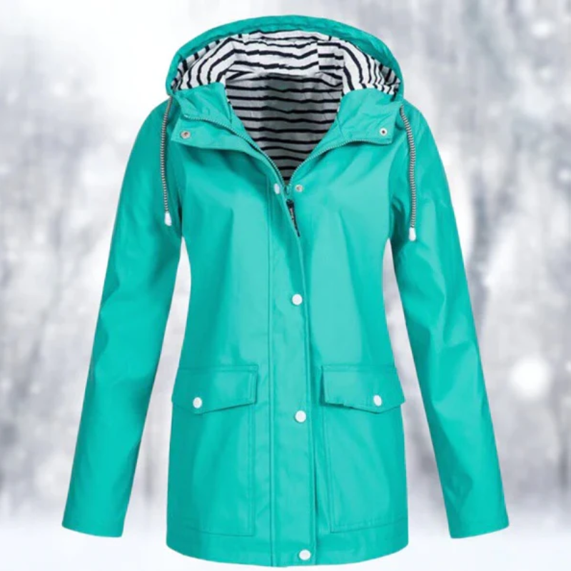 Women's Winter Rain Jacket with Hood – Stylish Water-Resistant Windbreaker for Versatile Outfits 2