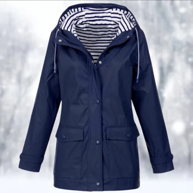 Women's Winter Rain Jacket with Hood – Stylish Water-Resistant Windbreaker for Versatile Outfits 8